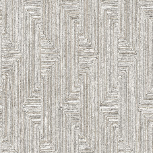 VEER DECOR Threadline Geo Stitch Gray Wallpaper Geometrics Contemporary, Transitional Grey  Wallpaper - 8384-AA3