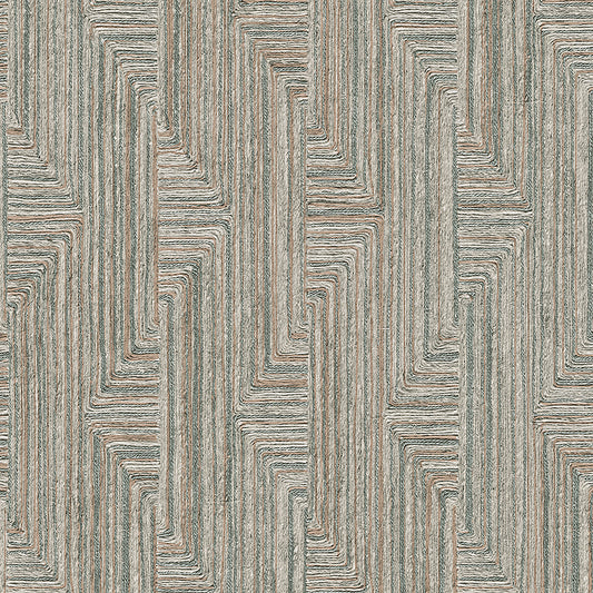 VEER DECOR Threadline Geo Stitch Blue Wallpaper Geometrics Contemporary, Transitional Blue  Wallpaper - 8384-AA4