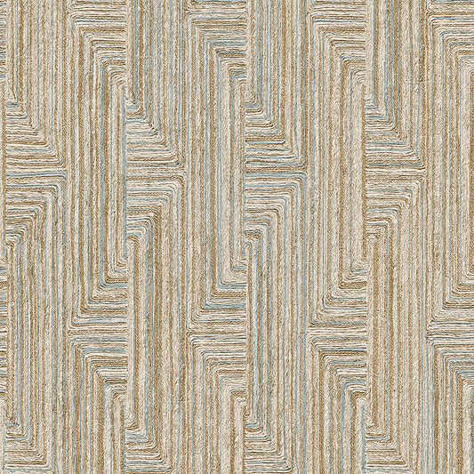 VEER DECOR Threadline Geo Stitch Gold Wallpaper Geometrics Contemporary, Transitional Gold  Wallpaper - 8384-AA5