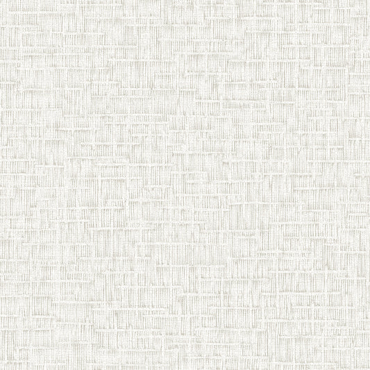 VEER DECOR Crosshatch Weave White Wallpaper Texture Contemporary, Transitional, Traditional White  Wallpaper - 8384-AB1