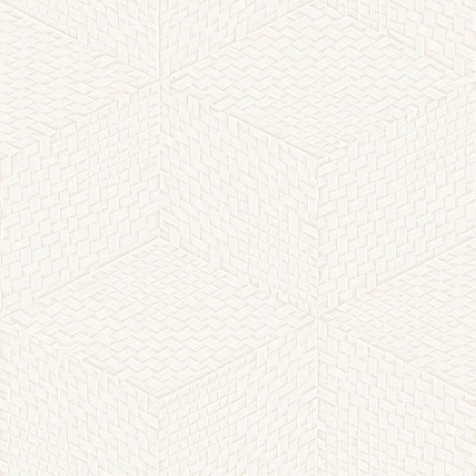 VEER DECOR Wicker Cube White Wallpaper Geometrics Contemporary White  Wallpaper - 8385-AE1