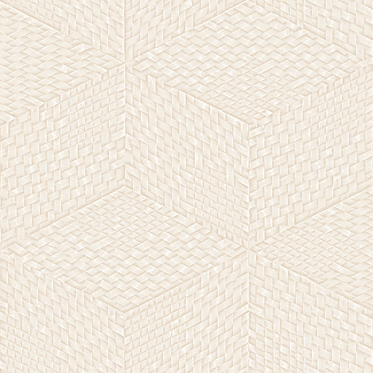 VEER DECOR Wicker Cube Beige Wallpaper Geometrics Contemporary Beige  Wallpaper - 8385-AE2