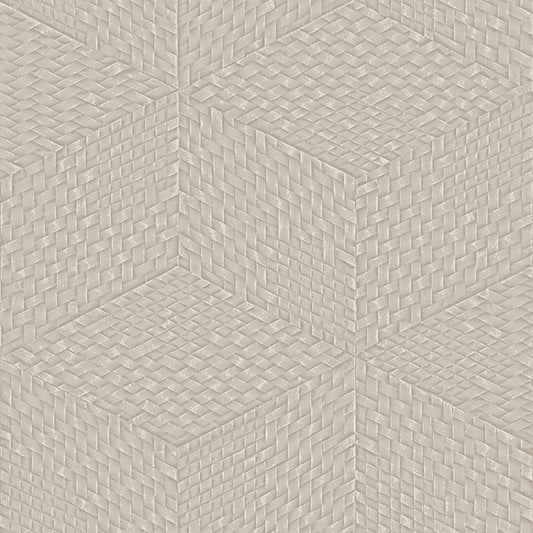 VEER DECOR Wicker Cube Taupe Wallpaper Geometrics Contemporary Taupe  Wallpaper - 8385-AE4