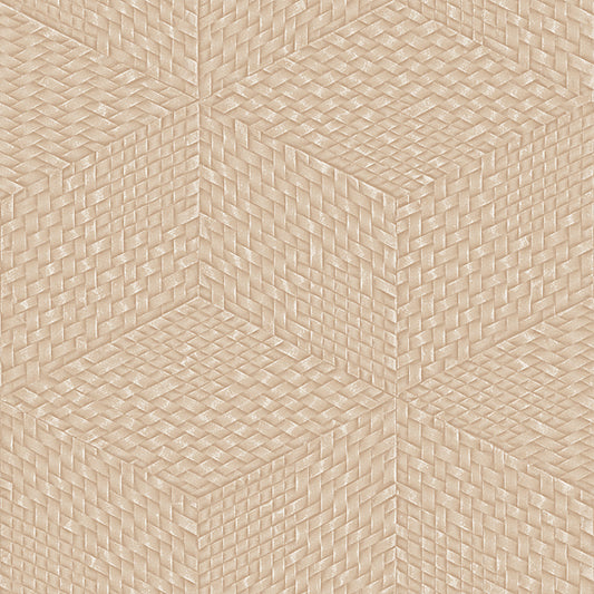 VEER DECOR Wicker Cube Gold Wallpaper Geometrics Contemporary Gold  Wallpaper - 8385-AE6