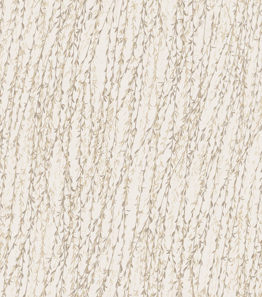 VEER DECOR Willow Streamside Beige Wallpaper Nature Transitional, Contemporary Blue  Wallpaper - 8386-AB1