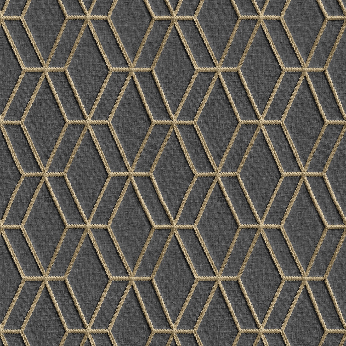 VEER DECOR Embroidery Stich Diamond Black Wallpaper Geometrics Traditional Black  Wallpaper - 8387-AB3