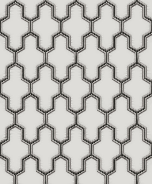 VEER DECOR Geometric Silk White Wallpaper Geometrics Traditional White  Wallpaper - 8387-AG1
