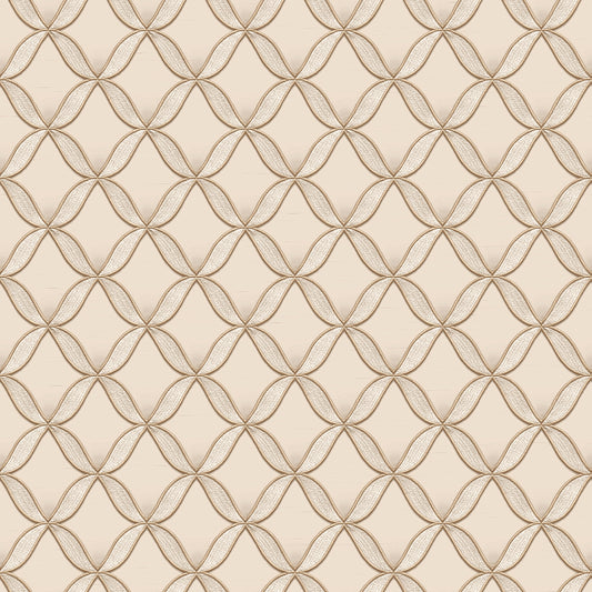 VEER DECOR Geometric Trellis Gold Wallpaper Geometrics Traditional, Transitional Gold  Wallpaper - 8387-AJ2