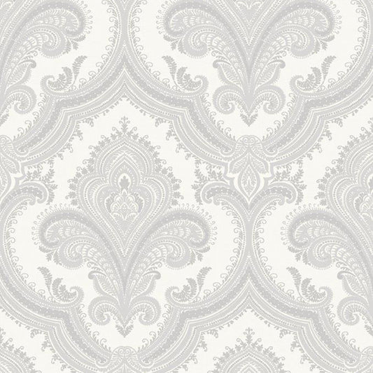 VEER DECOR Traditional Damask Silver Wallpaper Damasks Traditional Silver  Wallpaper - 8387-AL1