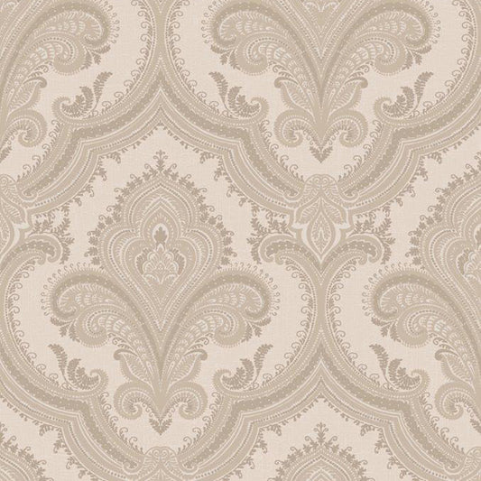 VEER DECOR Traditional Damask Taupe Wallpaper Damasks Traditional Taupe  Wallpaper - 8387-AL2