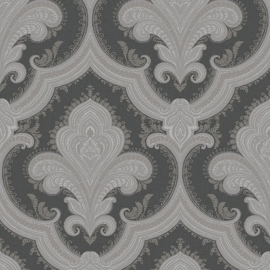 VEER DECOR Traditional Damask Black Wallpaper Damasks Traditional Black  Wallpaper - 8387-AL3