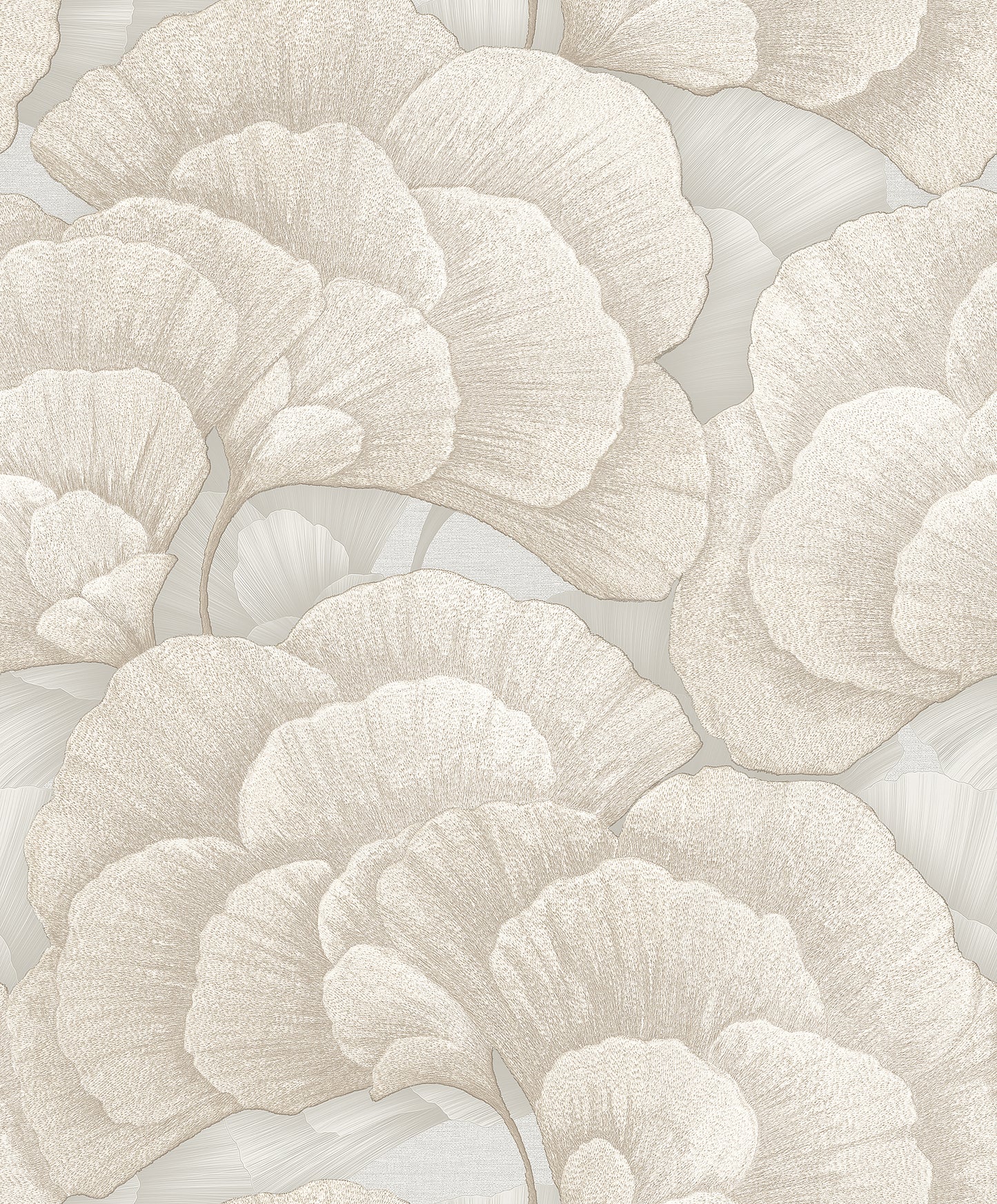 VEER DECOR Embroidered Ginkgo Gray Wallpaper Nature Traditional, Transitional Grey  Wallpaper - 8388-AA3