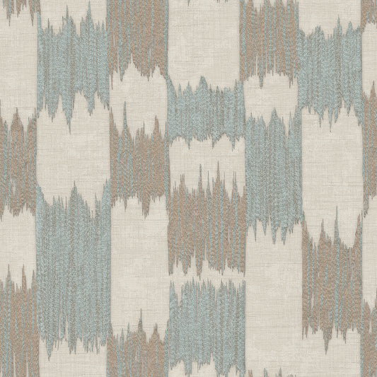 VEER DECOR Ikat Echo Blue Wallpaper Geometrics Contemporary, Transitional Blue  Wallpaper - 8388-AC4