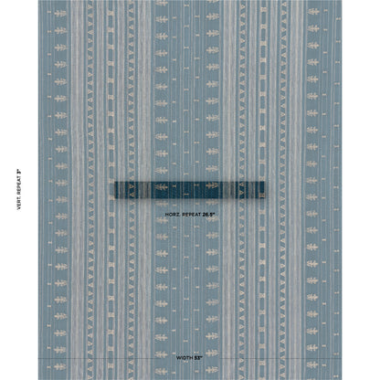 SCHUMACHER  PATTERSON FLYNN NIMA EMBROIDERED COTTON LINEN WOVEN WOVEN INDIGO   - 84060