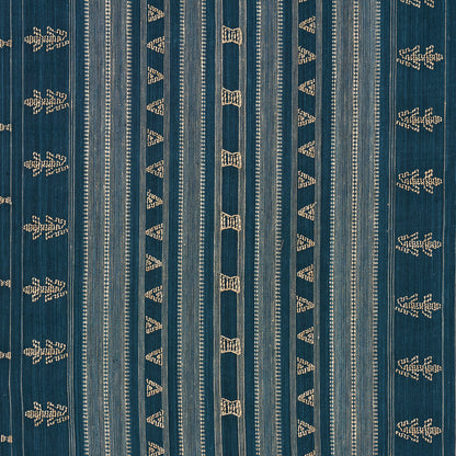 SCHUMACHER  PATTERSON FLYNN NIMA EMBROIDERED COTTON LINEN WOVEN WOVEN INDIGO   - 84060