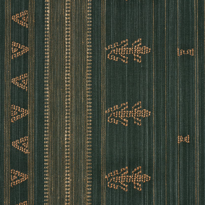 SCHUMACHER  PATTERSON FLYNN NIMA EMBROIDERED COTTON LINEN WOVEN WOVEN JUNGLE GREEN   - 84061