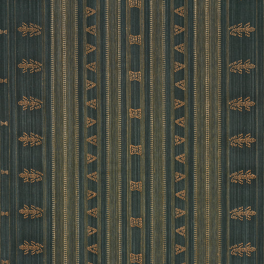 SCHUMACHER  PATTERSON FLYNN NIMA EMBROIDERED COTTON LINEN WOVEN WOVEN JUNGLE GREEN   - 84061