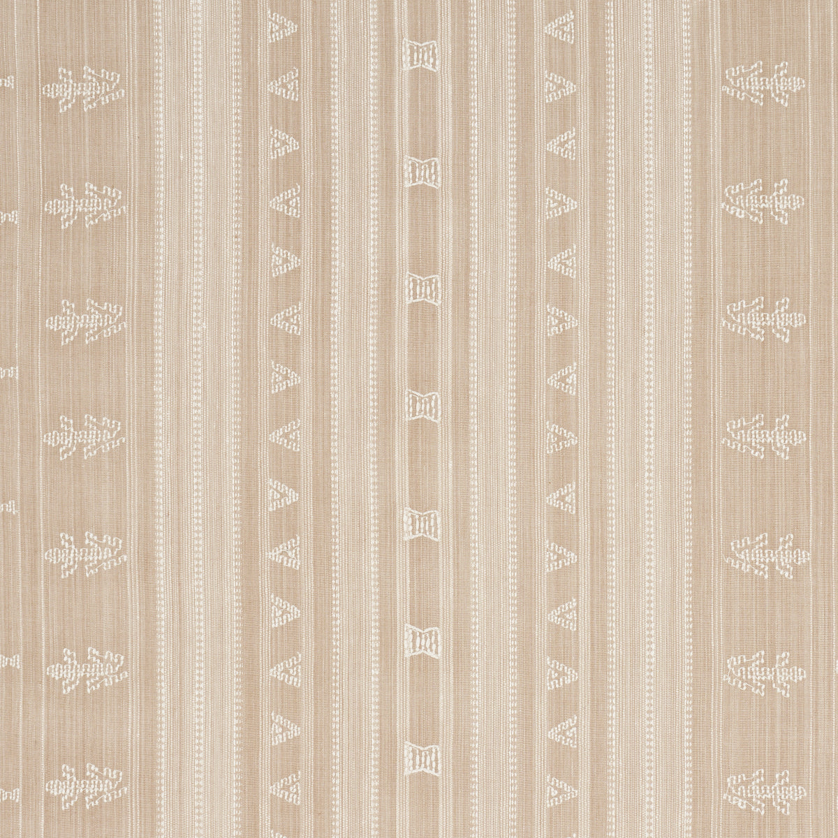 SCHUMACHER  PATTERSON FLYNN NIMA EMBROIDERED COTTON LINEN WOVEN WOVEN TAN   - 84062