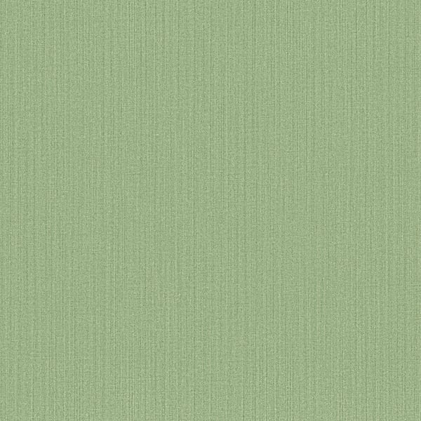 Light sage green wallpaper swatch with linen-style woven texture and subtle ribbing.