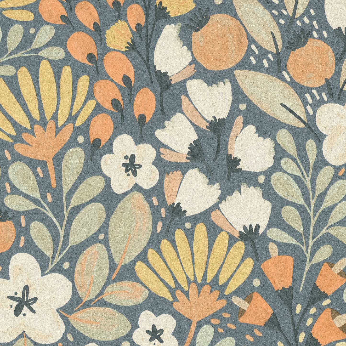 VEER DECOR Poetic Garden Blue Wallpaper Floral Transitional Blue  Wallpaper - 8411-VRTR-AB3