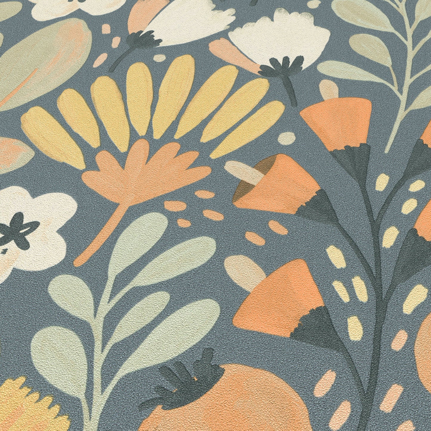 VEER DECOR Poetic Garden Blue Wallpaper Floral Transitional Blue  Wallpaper - 8411-VRTR-AB3