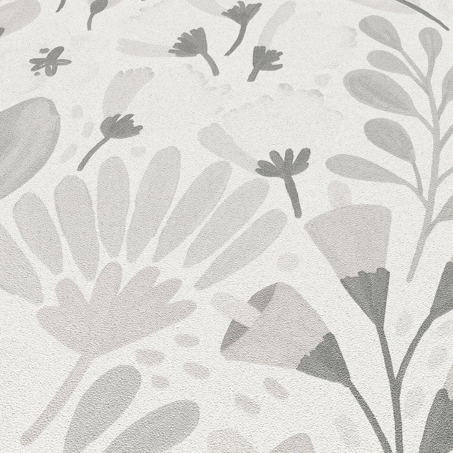 VEER DECOR Poetic Garden Gray Wallpaper Floral Transitional Gray  Wallpaper - 8411-VRTR-AB4