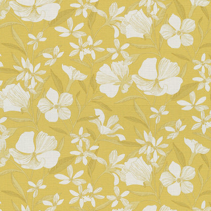 VEER DECOR Floral Breeze Yellow Wallpaper Floral Transitional Yellow  Wallpaper - 8411-VRTR-AC1