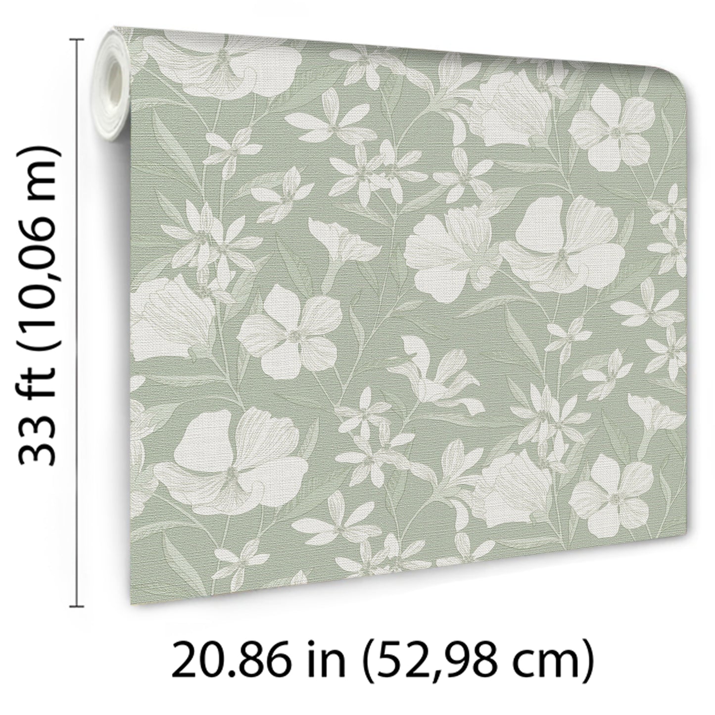 VEER DECOR Floral Breeze Green Wallpaper Floral Transitional Green  Wallpaper - 8411-VRTR-AC2