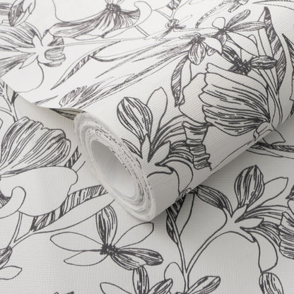 VEER DECOR Floral Breeze Black Wallpaper Floral Transitional Black  Wallpaper - 8411-VRTR-AC4