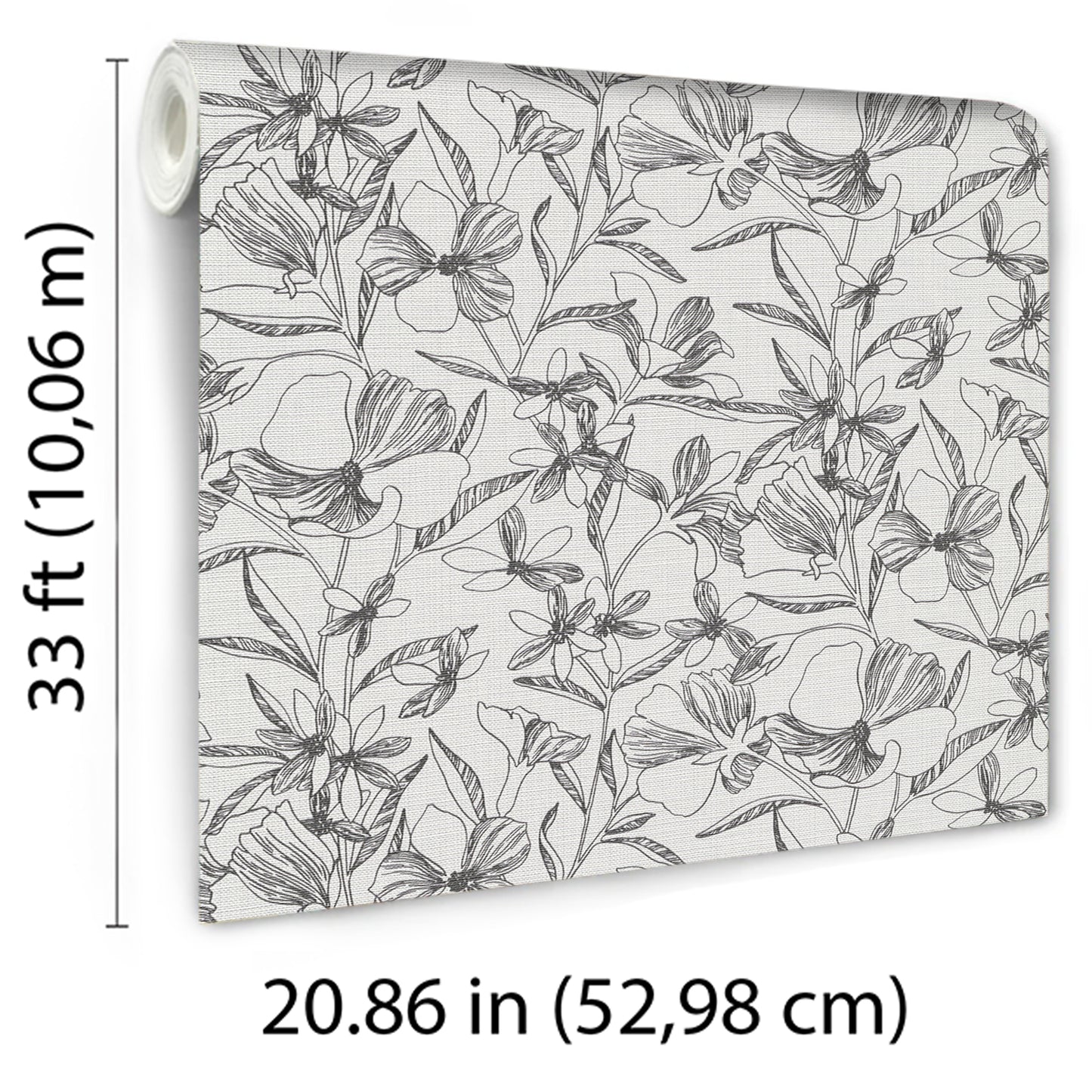 VEER DECOR Floral Breeze Black Wallpaper Floral Transitional Black  Wallpaper - 8411-VRTR-AC4