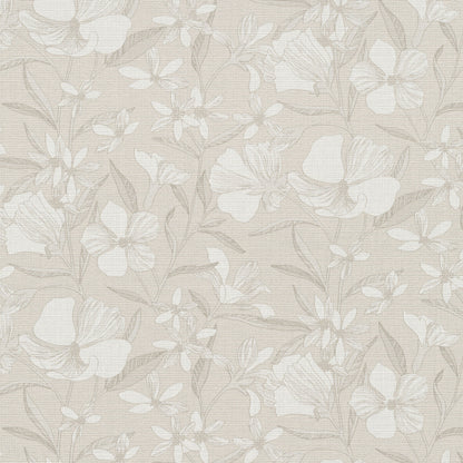 VEER DECOR Floral Breeze Beige Wallpaper Floral Transitional Beige  Wallpaper - 8411-VRTR-AC5