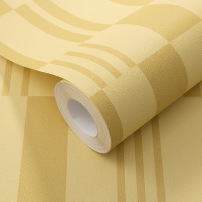 VEER DECOR Sun Geo Stripe Yellow Wallpaper Patterns Transitional Yellow  Wallpaper - 8411-VRTR-AD1