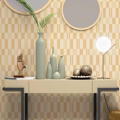 VEER DECOR Sun Geo Stripe Orange Wallpaper Patterns Transitional Orange  Wallpaper - 8411-VRTR-AD2