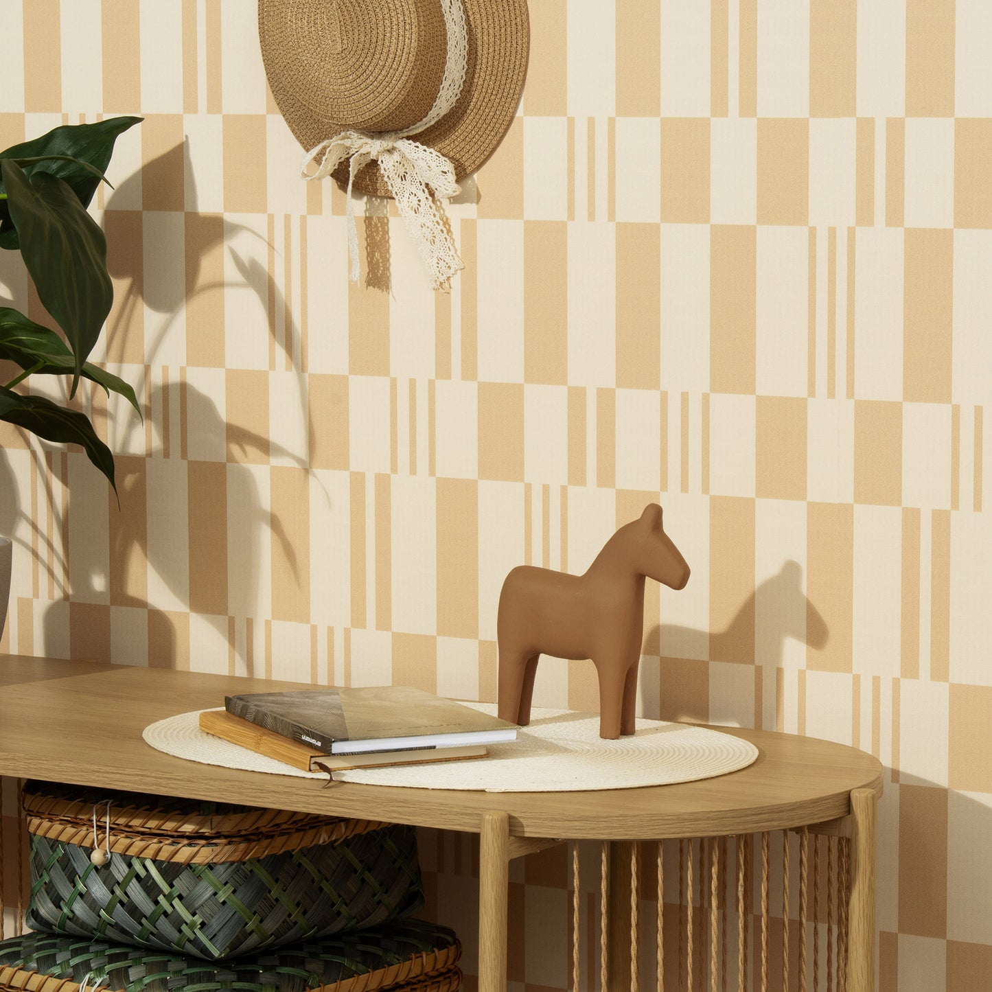 VEER DECOR Sun Geo Stripe Orange Wallpaper Patterns Transitional Orange  Wallpaper - 8411-VRTR-AD2