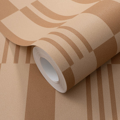 VEER DECOR Sun Geo Stripe Brown Wallpaper Patterns Transitional Brown  Wallpaper - 8411-VRTR-AD4