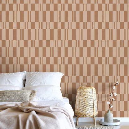 VEER DECOR Sun Geo Stripe Brown Wallpaper Patterns Transitional Brown  Wallpaper - 8411-VRTR-AD4