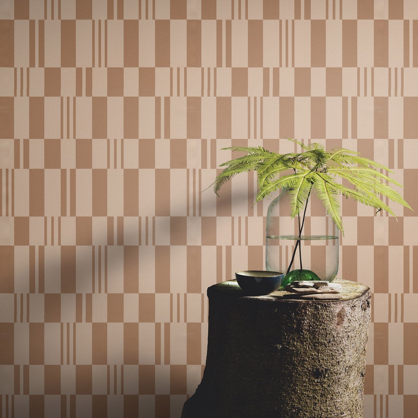 VEER DECOR Sun Geo Stripe Brown Wallpaper Patterns Transitional Brown  Wallpaper - 8411-VRTR-AD4