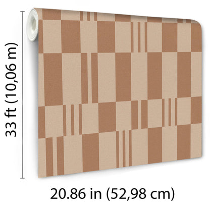 VEER DECOR Sun Geo Stripe Brown Wallpaper Patterns Transitional Brown  Wallpaper - 8411-VRTR-AD4
