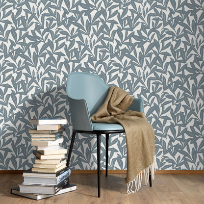 VEER DECOR Shadowleaf Blue Wallpaper Nature Transitional Blue  Wallpaper - 8411-VRTR-AE2