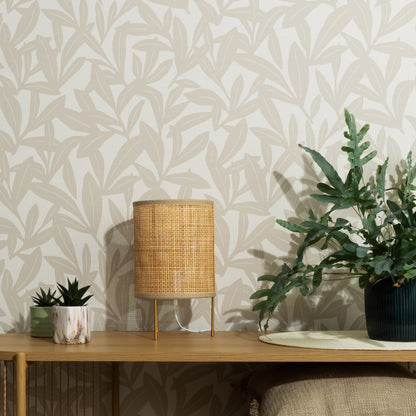 VEER DECOR Shadowleaf Beige Wallpaper Nature Transitional Beige  Wallpaper - 8411-VRTR-AE5