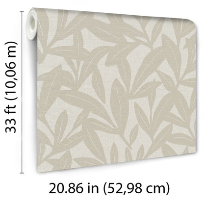 VEER DECOR Shadowleaf Beige Wallpaper Nature Transitional Beige  Wallpaper - 8411-VRTR-AE5