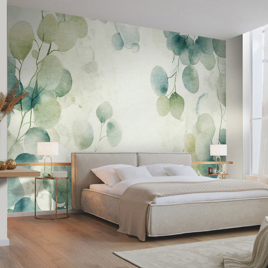 VEER DECOR Green Whisper Green Wall Mural Nature Transitional Green  Wallpaper - 8412-VRAED-AG