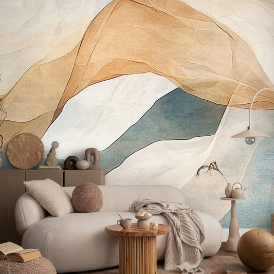 VEER DECOR Ventura Blue Wall Mural Abstract Transitional Blue  Wallpaper - 8412-VRAED-AN