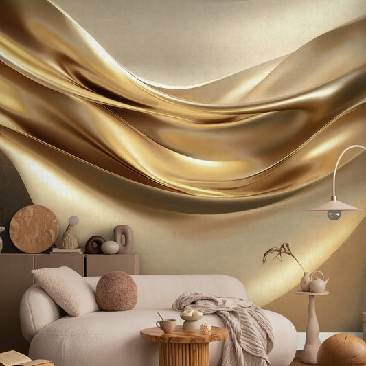 VEER DECOR Liquid Gold Wall Mural Abstract Transitional Gold  Wallpaper - 8412-VRAED-AR