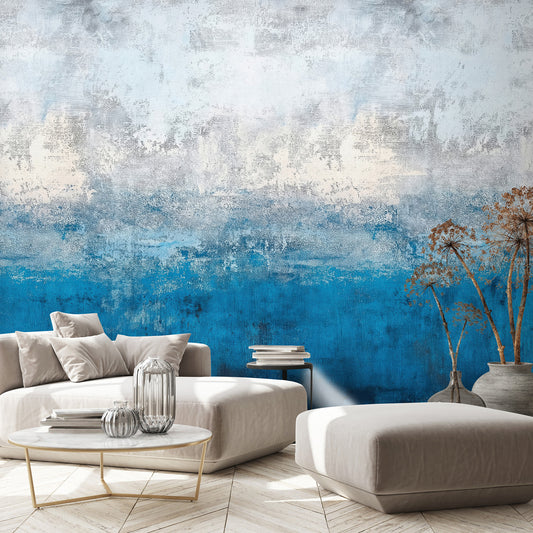 VEER DECOR Ocean Line Blue Wall Mural Landscape;,Nature Transitional Blue  Wallpaper - 8412-VRAED-AS