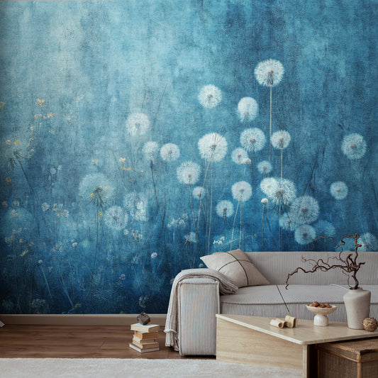 VEER DECOR Twilight Bloom Blue Wall Mural Landscape;,Nature Transitional Blue  Wallpaper - 8412-VRAED-AT
