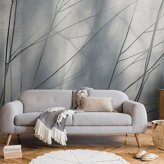 VEER DECOR Aeris Gray Wall Mural Floral Transitional Grey  Wallpaper - 8412-VRAED-AV