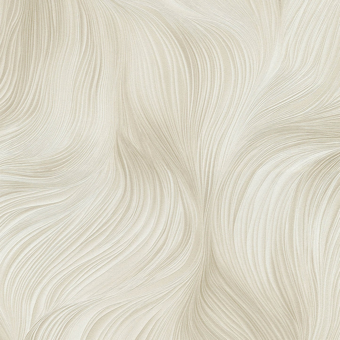 Cream-beige fur-like texture with flowing, wavy lines for a neutral wallpaper or fabric pattern.
