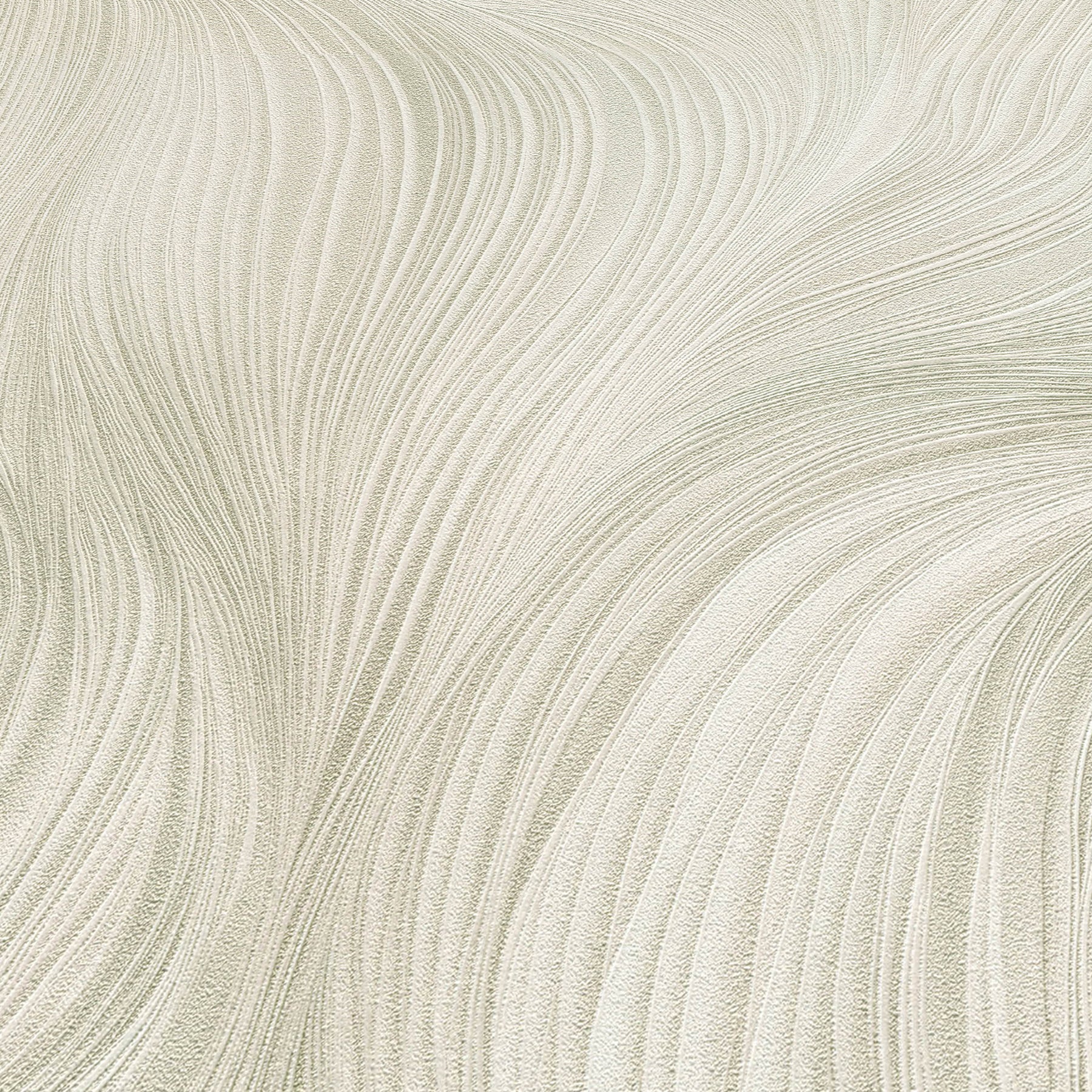 Cream-colored fabric with raised wave ridges and soft, luxurious texture for upholstery or drapery.