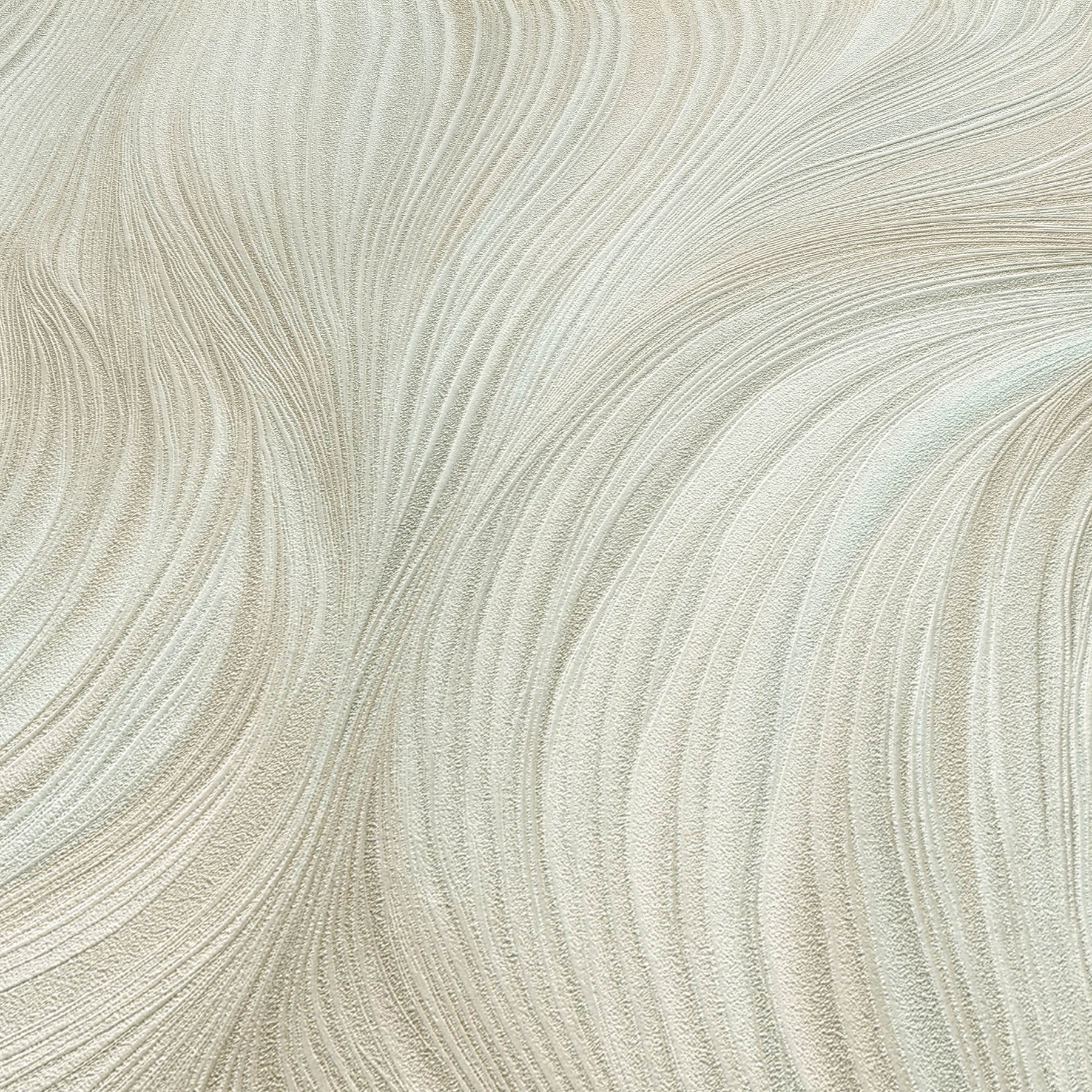 Cream and beige swirling, fur-like plush fabric texture ideal for upholstery or a cozy throw.